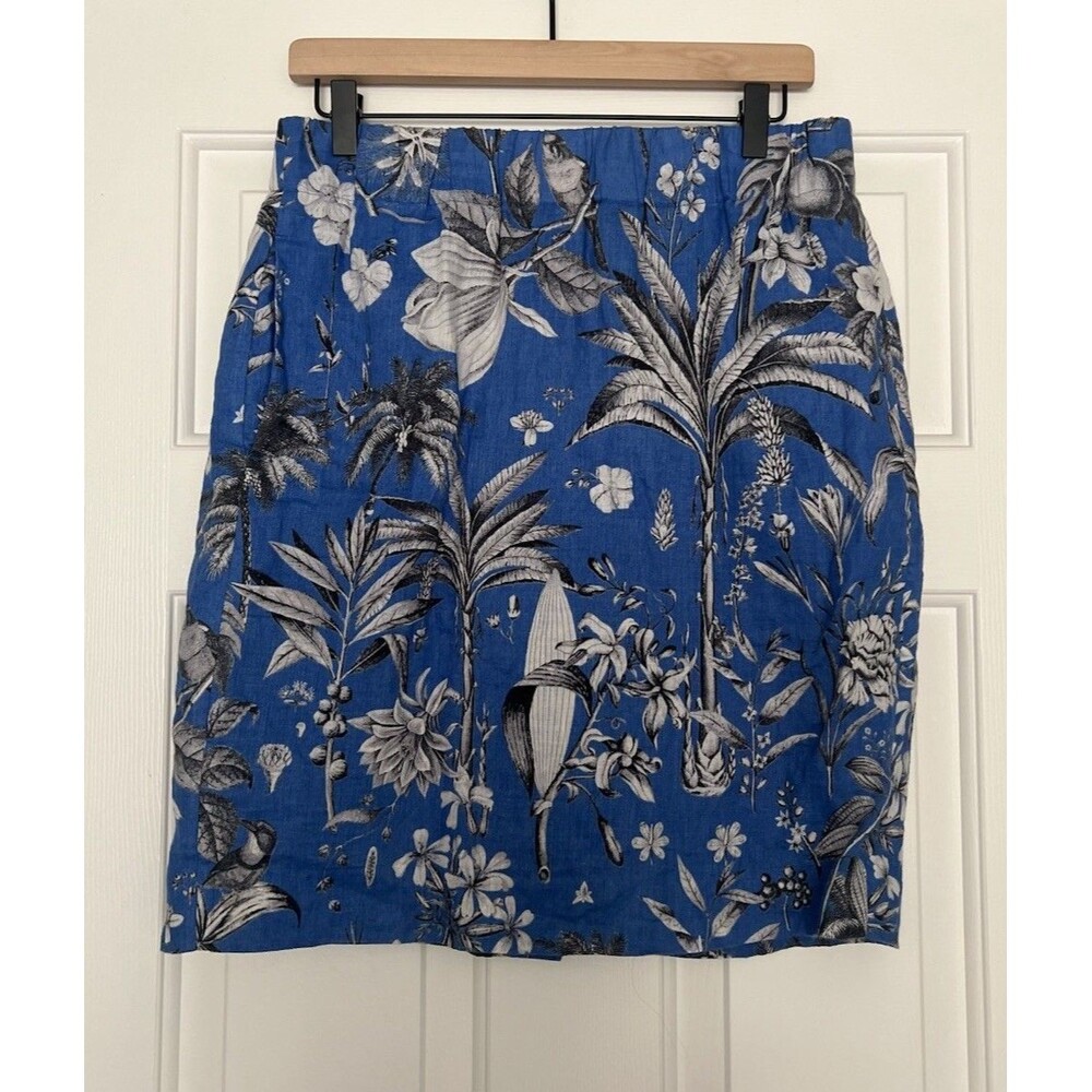 J Crew Pull-on skirt in Ratti tropical toile linen Size Medium
